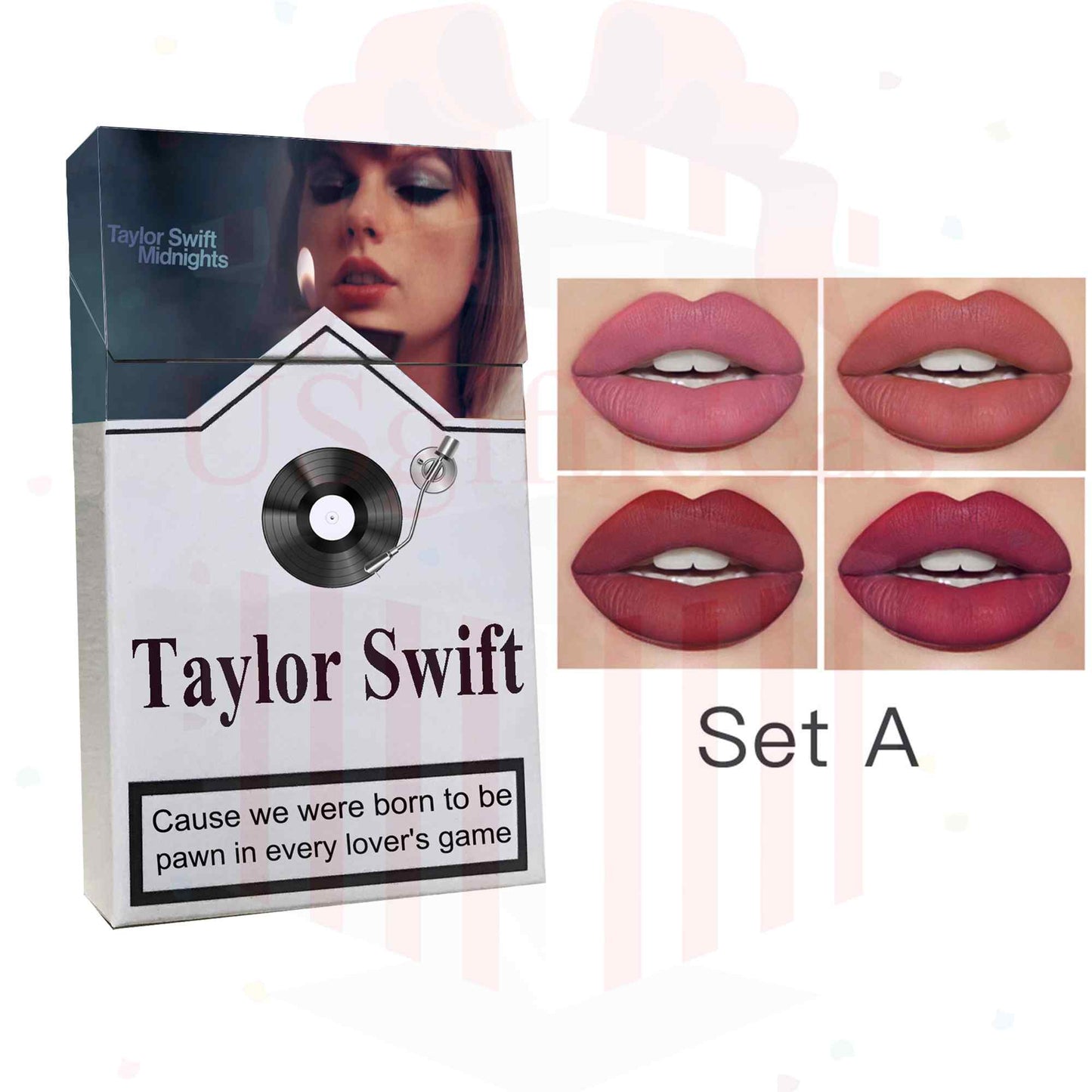 Taylor Swift Lipstick Set, Personalized Christmas Gifts For Swiftie, Taylor Swift Midnights Poster Cigarette Box