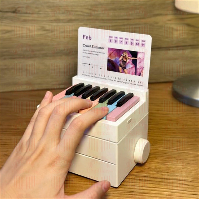 Taylor Piano Calendar 2025 Playable Mini Piano Calendar Desktop with 27 Music Calendar Cards 52 Swiftie Songs Gift for Fans