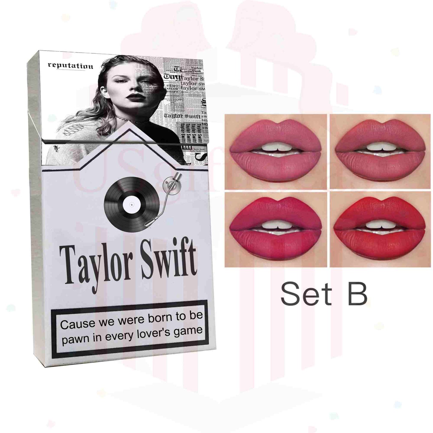 Taylor Swift Lipstick Set, Personalized Christmas Gifts For Swiftie, Taylor Swift Reputation Poster Cigarette Box