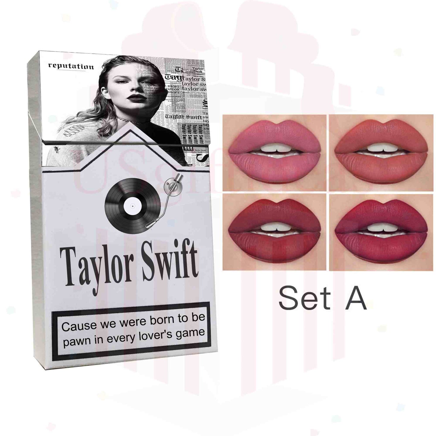 Taylor Swift Lipstick Set, Personalized Christmas Gifts For Swiftie, Taylor Swift Reputation Poster Cigarette Box