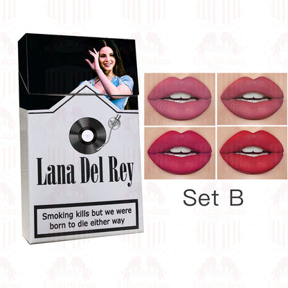 Lana Del Rey Lipstick Set, Personalized Christmas Gifts, Lana Del Rey Poster Cigarette Box