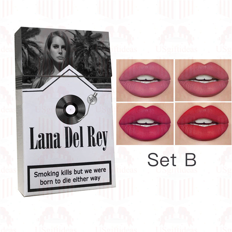 Lana Del Rey Lipstick Set, Personalized Christmas Gifts, Lana Del Rey Poster Cigarette Box