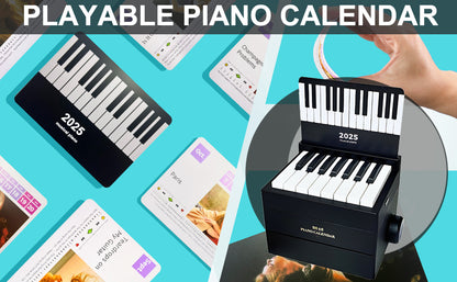 Taylor Piano Calendar 2025 Playable Mini Piano Calendar Desktop with 27 Music Calendar Cards 52 Swiftie Songs Gift for Fans