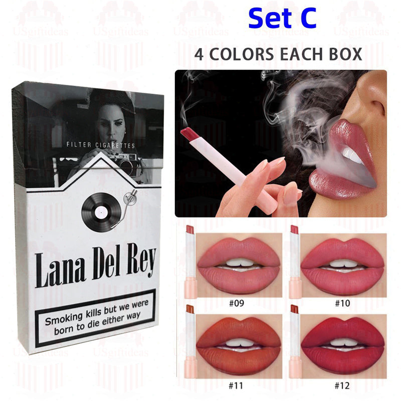 Lana Del Rey Lipstick Set With Lana Del Rey Poster Cigarette Box Personalized Christmas Gifts,