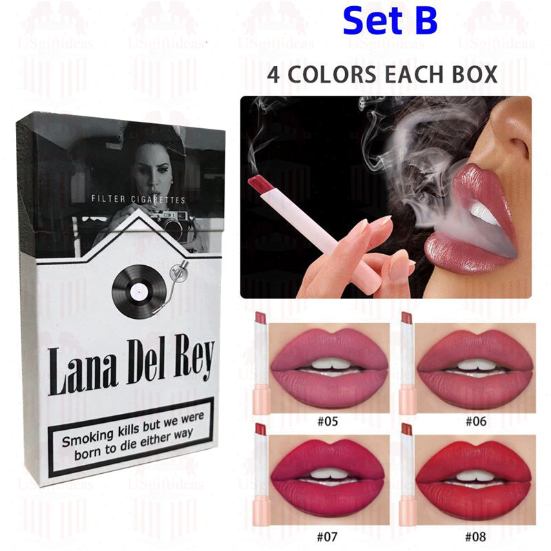 Lana Del Rey Lipstick Set With Lana Del Rey Poster Cigarette Box Personalized Christmas Gifts,