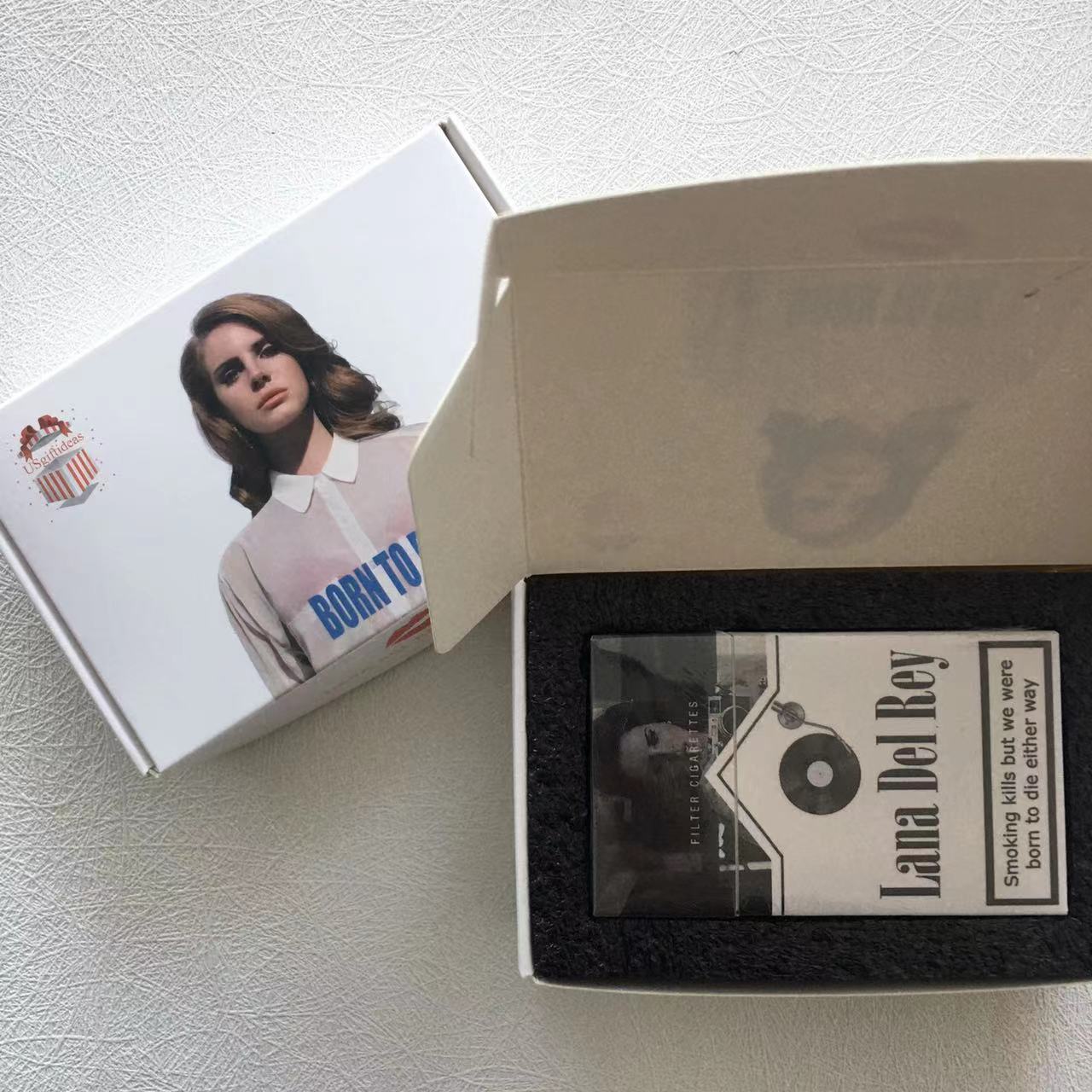 Lana Del Rey Lipstick Set With Lana Del Rey Poster Cigarette Box Personalized Christmas Gifts,