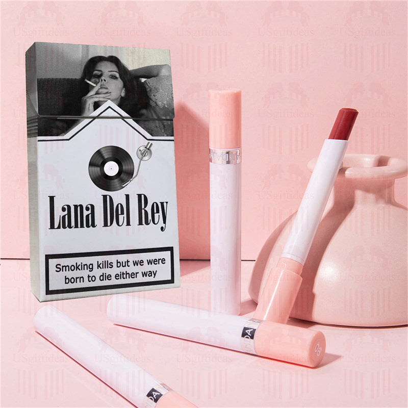 Lana Del Rey Lipstick Set, Personalized Christmas Gifts, Lana Del Rey Poster Cigarette Box