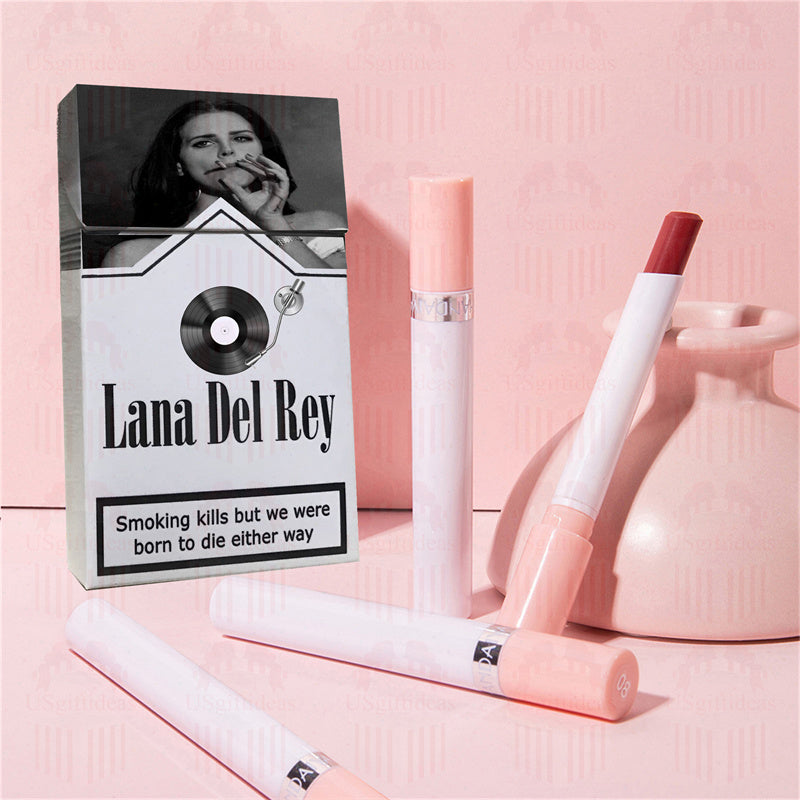 Lana Del Rey Lipstick Set, Personalized Christmas Gifts, Lana Del Rey Poster Cigarette Box