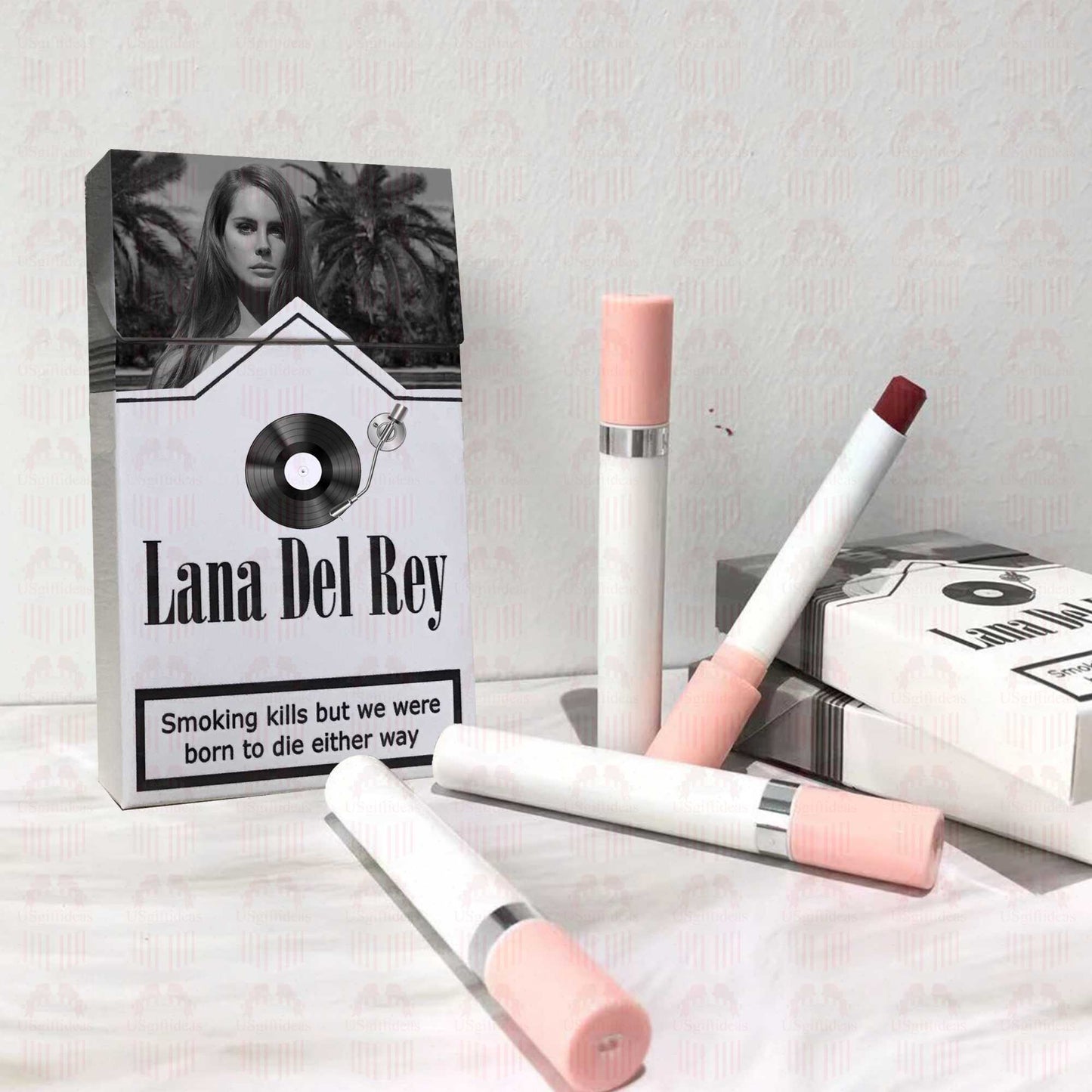 Lana Del Rey Lipstick Set, Personalized Christmas Gifts, Lana Del Rey Poster Cigarette Box