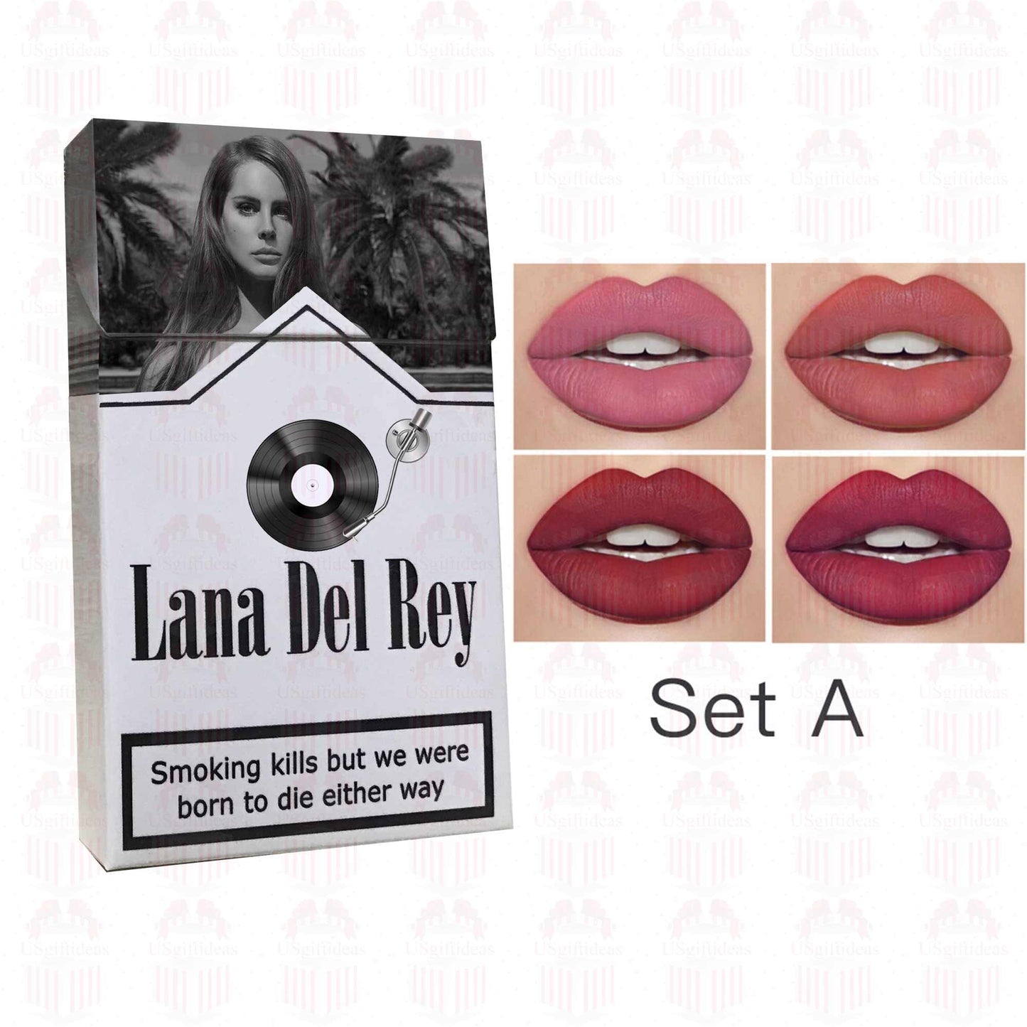 Lana Del Rey Lipstick Set, Personalized Christmas Gifts, Lana Del Rey Poster Cigarette Box