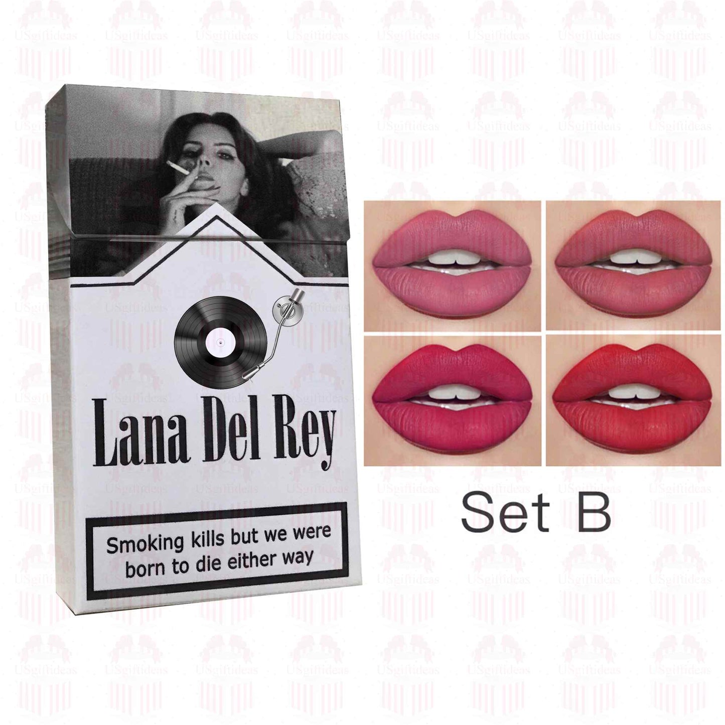 Lana Del Rey Lipstick Set, Personalized Christmas Gifts, Lana Del Rey Poster Cigarette Box