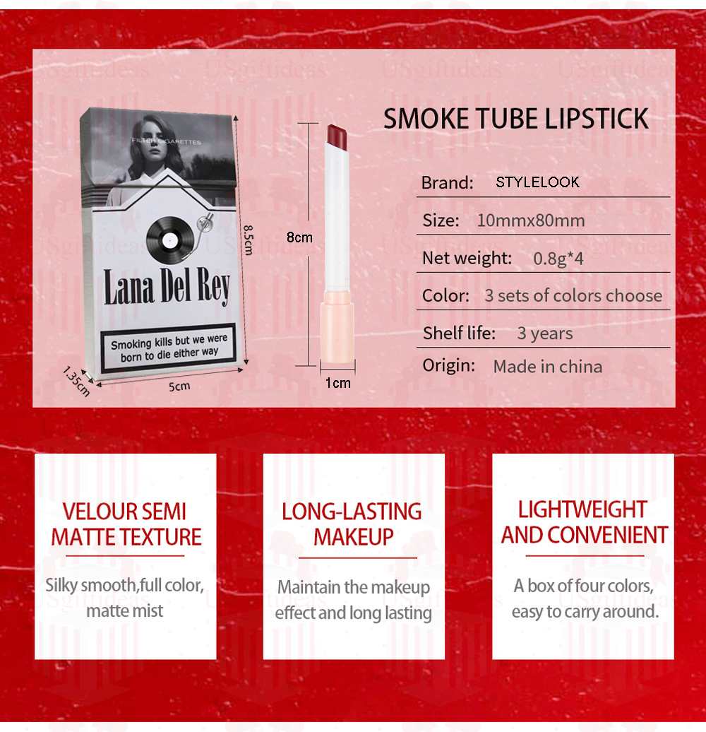 Lana Del Rey Lipstick Set, Personalized Christmas Gifts, Lana Del Rey Poster Cigarette Box