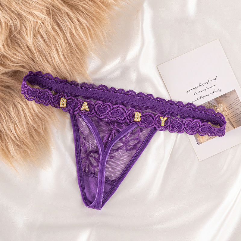 Custom Thong G-strings With Gold Charms Name - Personalized Charm Thong with any name - Custom Thong Bikini - Couple Gift