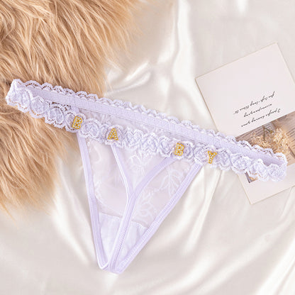 Custom Thong G-strings With Gold Charms Name - Personalized Charm Thong with any name - Custom Thong Bikini - Couple Gift