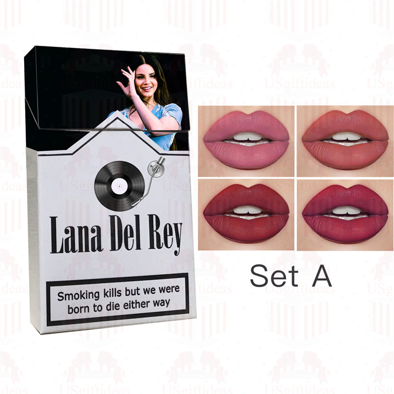 Lana Del Rey Lipstick Set, Personalized Christmas Gifts, Lana Del Rey Poster Cigarette Box