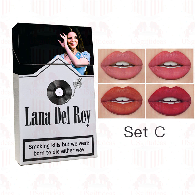 Lana Del Rey Lipstick Set, Personalized Christmas Gifts, Lana Del Rey Poster Cigarette Box