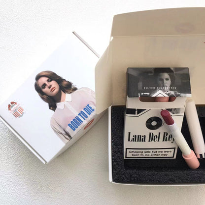 Lana Del Rey Lipstick Set With Lana Del Rey Poster Cigarette Box Personalized Christmas Gifts,