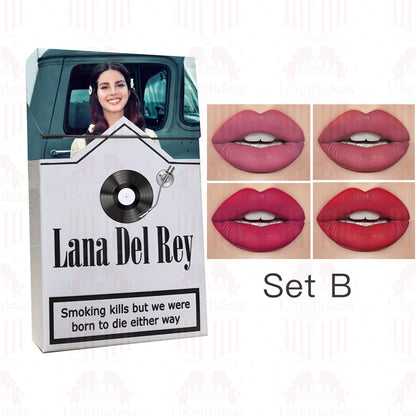 Lana Del Rey Lipstick Set, Personalized Christmas Gifts, Lana Del Rey Poster Cigarette Box