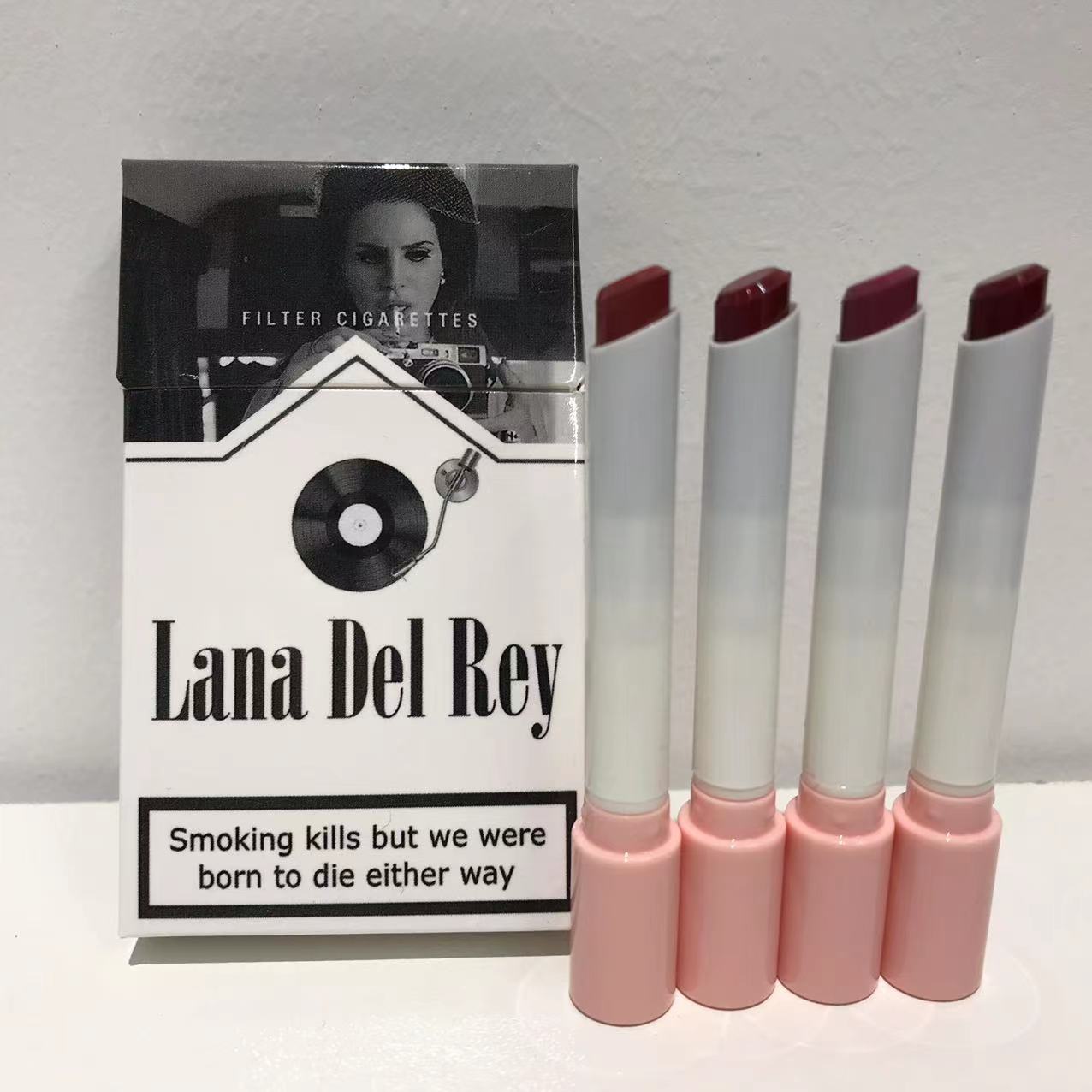 Lana Del Rey Lipstick Set With Lana Del Rey Poster Cigarette Box Personalized Christmas Gifts,