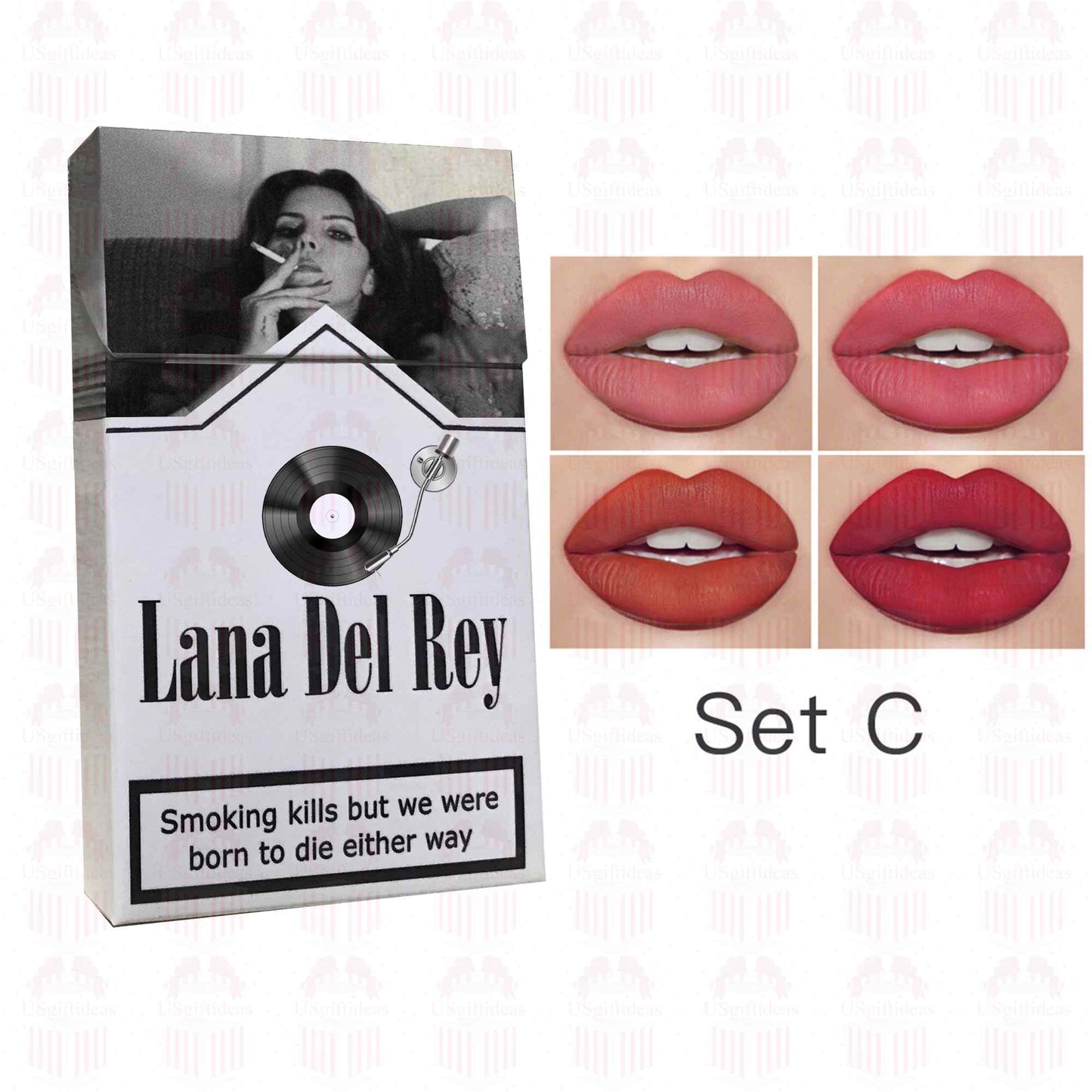 Lana Del Rey Lipstick Set, Personalized Christmas Gifts, Lana Del Rey Poster Cigarette Box