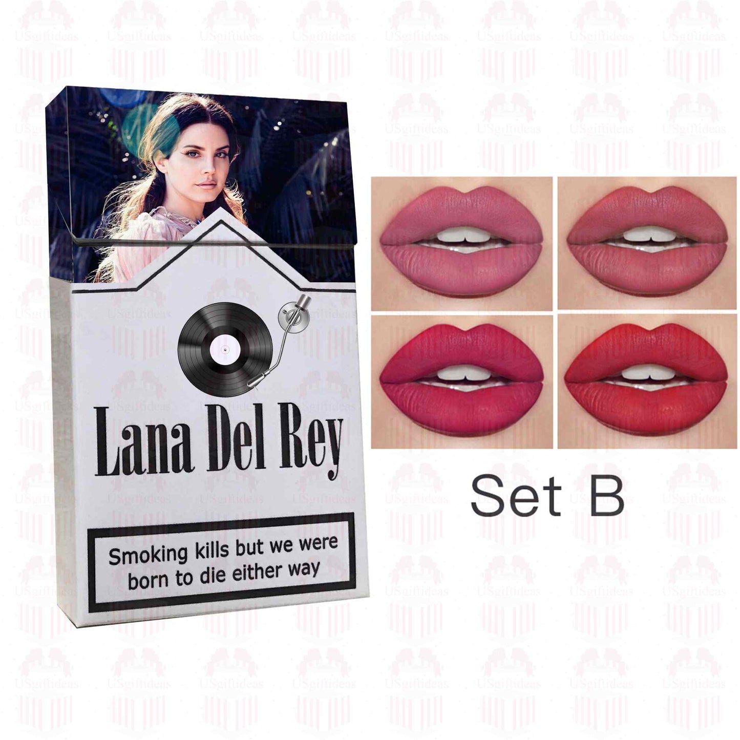 Lana Del Rey Lipstick Set, Personalized Christmas Gifts, Lana Del Rey Poster Cigarette Box