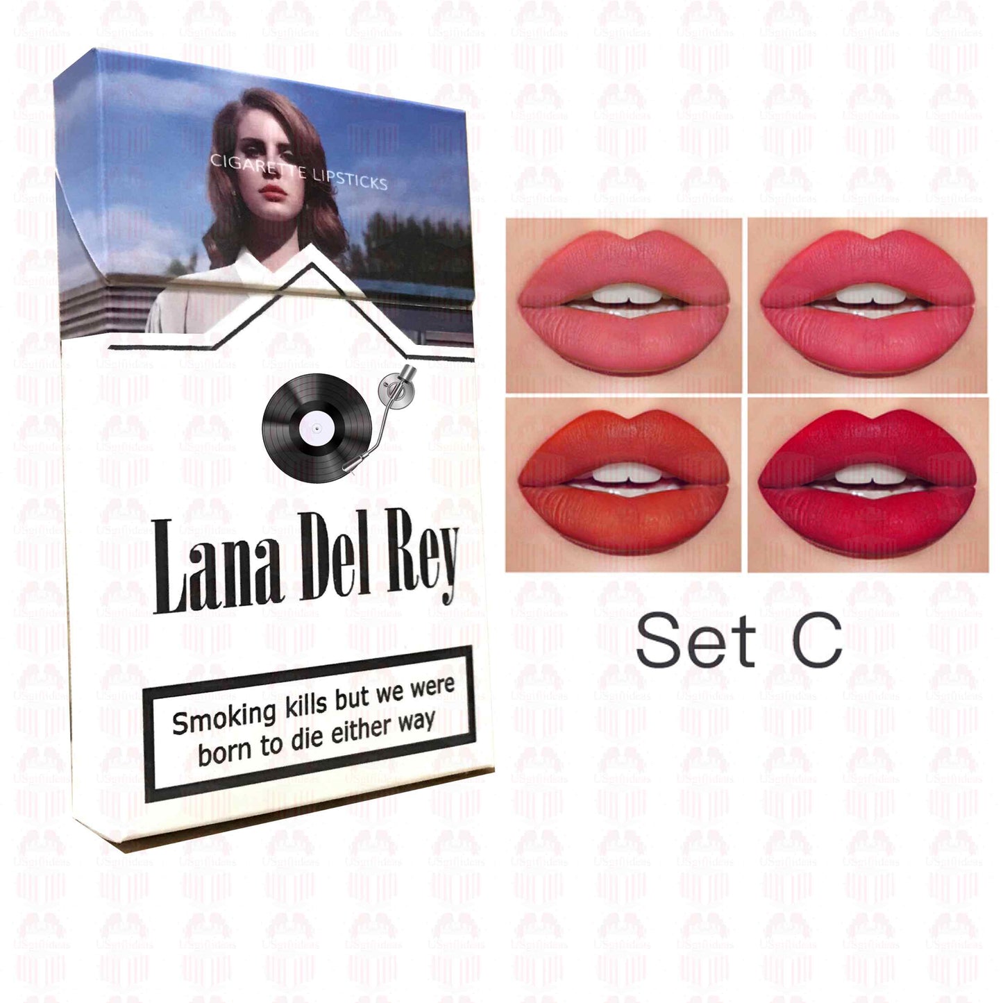 Lana Del Rey Lipstick Set, Personalized Christmas Gifts, Lana Del Rey Poster Cigarette Box