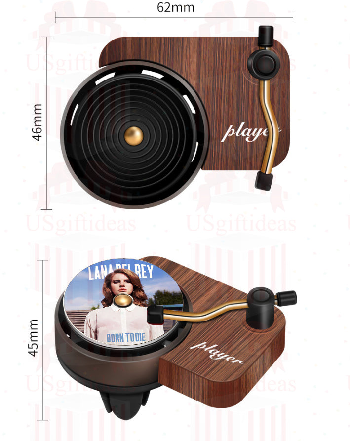 Lana Del Rey Car Air Freshener, Custom Car Air Freshener With Your Photo, Recod Player Car Air Freshener, Personalized Lana Del Rey Gift