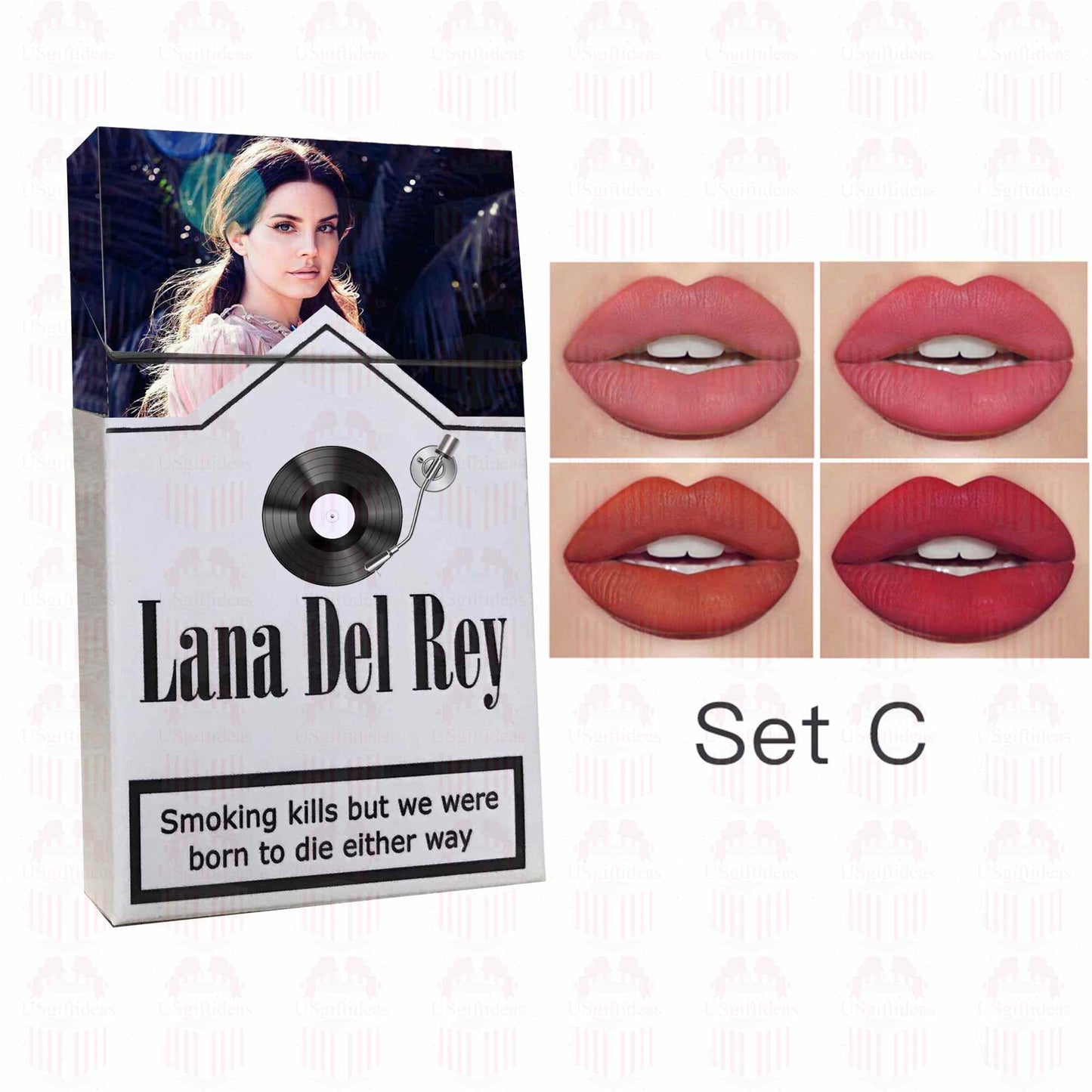 Lana Del Rey Lipstick Set, Personalized Christmas Gifts, Lana Del Rey Poster Cigarette Box